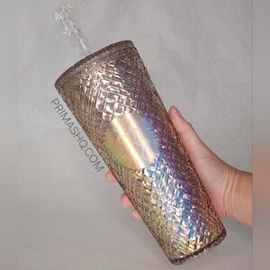 Starbucks Tumbler China Rose Gold Iridescent Jeweled 24oz